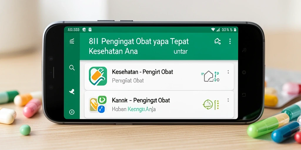 Antarmuka 8II yang sederhana dan fungsional untuk pengingat obat.