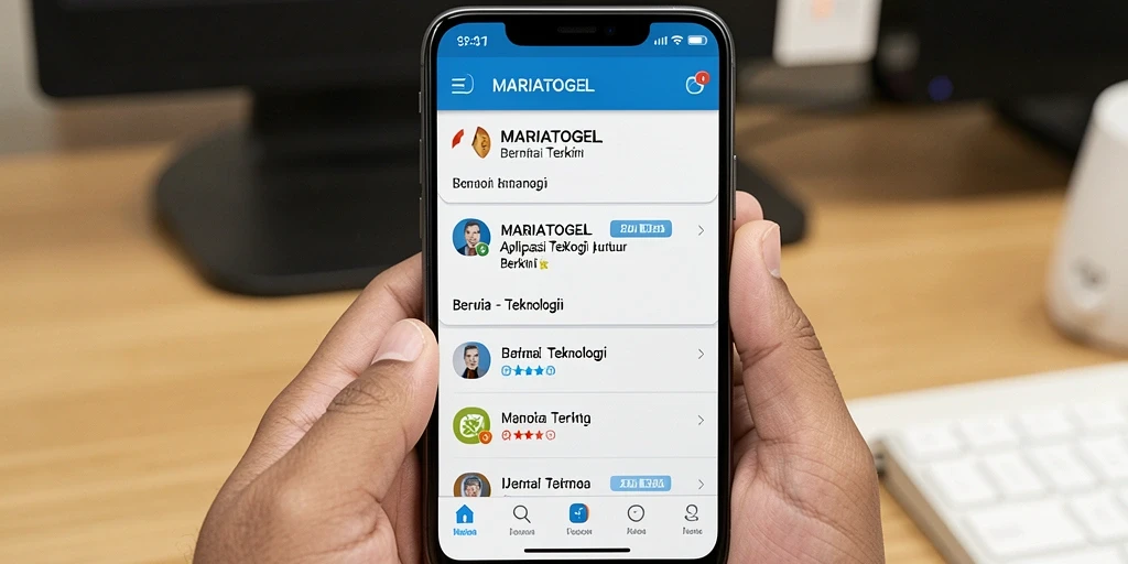 Tampilan antarmuka aplikasi MARIATOGEL yang modern dan informatif.