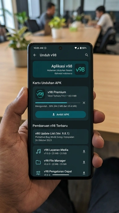 Tampilan halaman APK v98