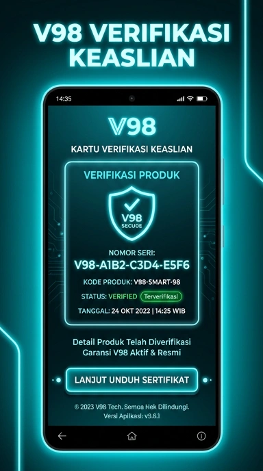 Tampilan kanal resmi v98